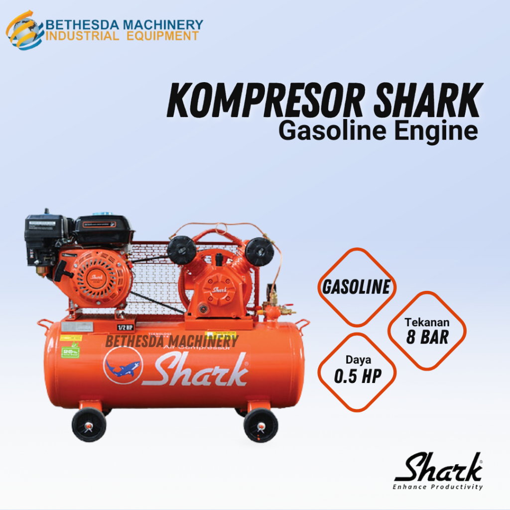 Mesin Kompresor Angin 1/2 hp Shark KOMPRESOR UDARA 1/2 Hp Engine 5.5 Hp