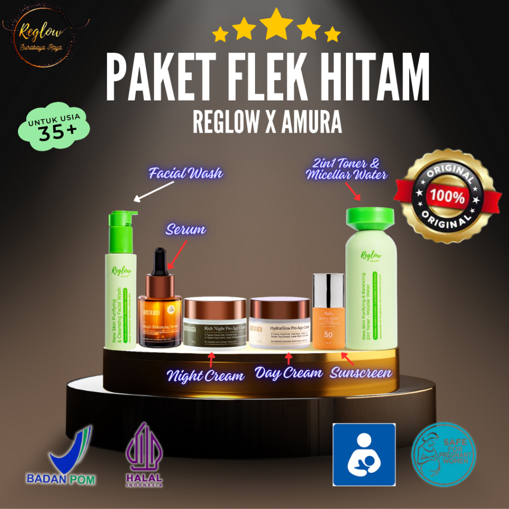 Amura | Paket Flek Hitam untuk usia 35+ | Reglow x Amura