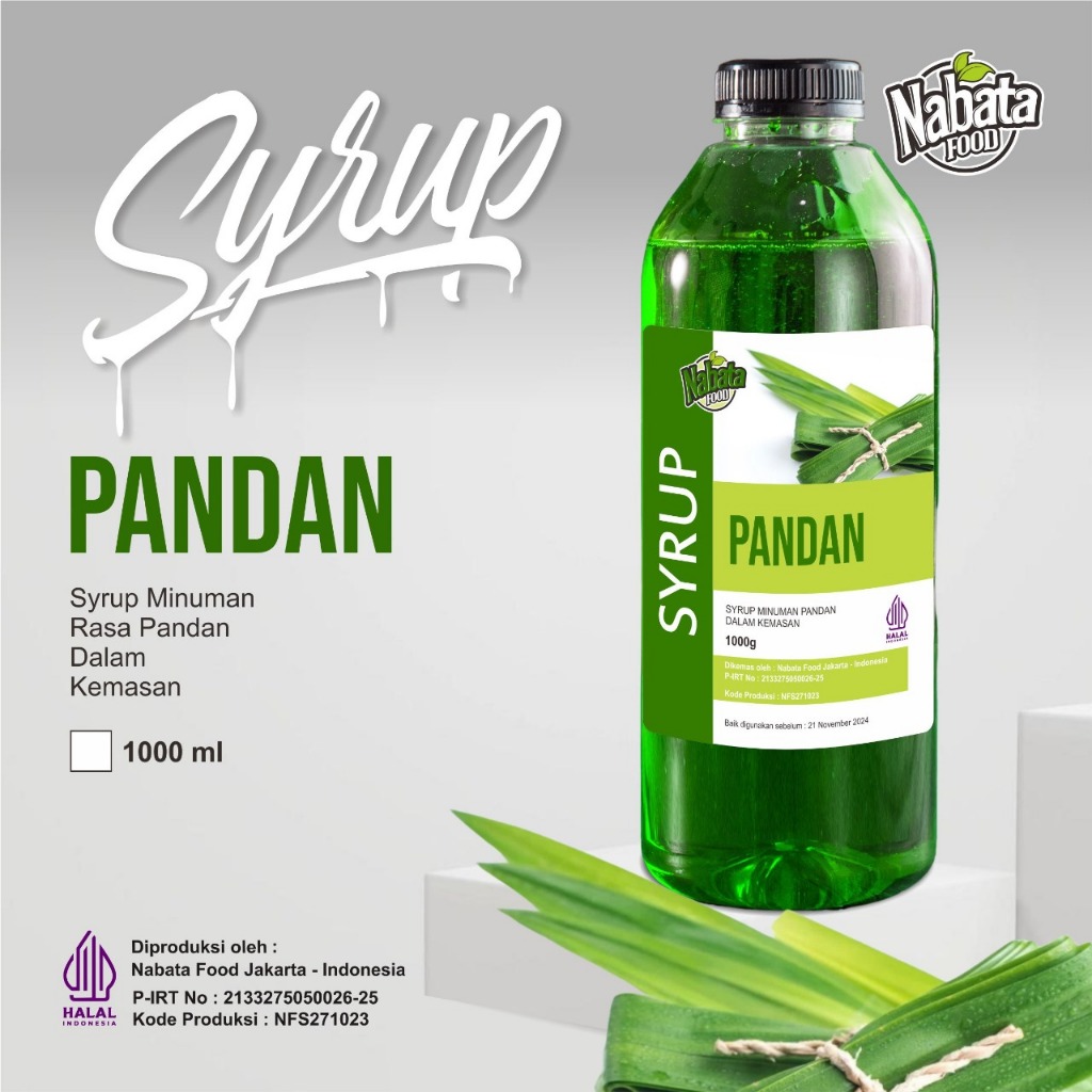 

Sirup Pandan Nabata Drink 1 Liter - Syrup Pandan 1000 ML Daun Pandan untuk Kopi