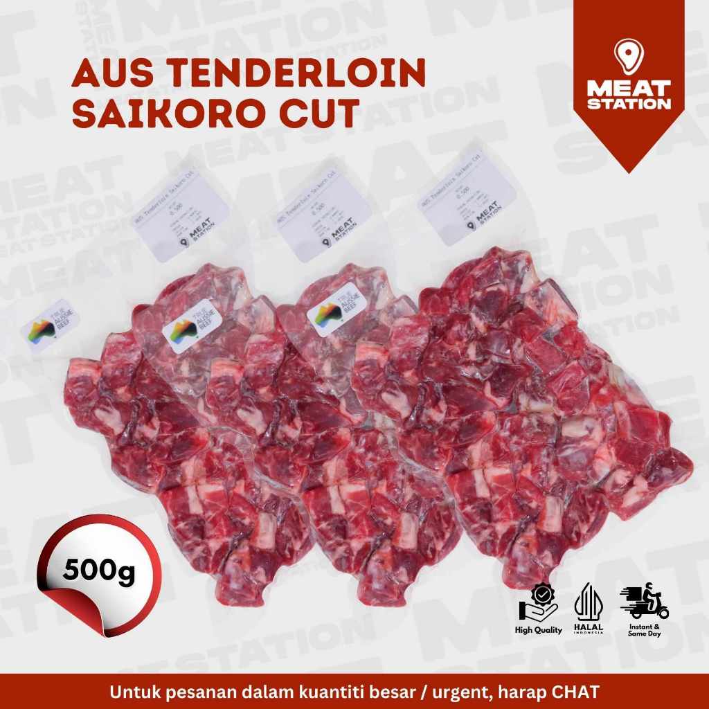 

AUS Tenderloin Saikoro Cut (Bagian Dalam) 2x2cm @500g
