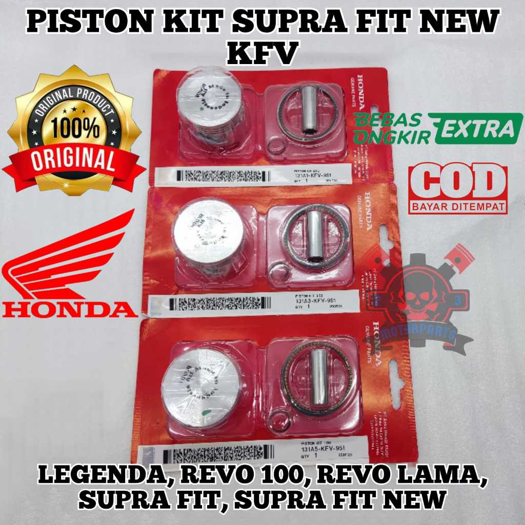 PISTON KIT SUPRA FIT NEW KFV STD LEGENDA REVO 110 LAMA SUPRA FIT NEW BERKUALITAS ASLI ORIGINAL HONDA