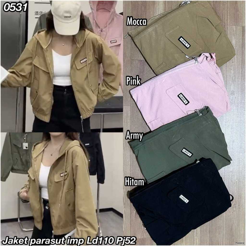 Jaket Parasut Import list Jaket Import Wanita Jacket Perempuan Fashion Trendy Kaos Cewek Lengan Panj