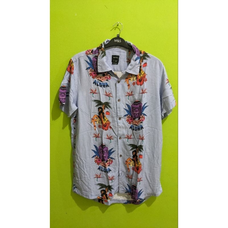 RVCA ALOHA SHORT SHIRT SECOND GOOD CONDITION