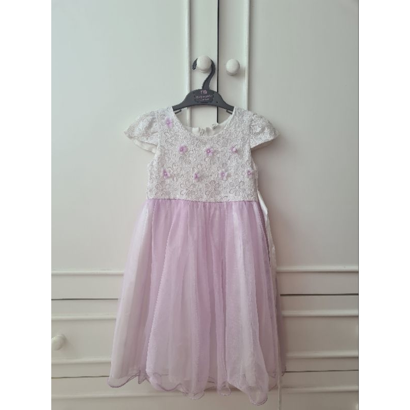 preloved flower dress anak purple