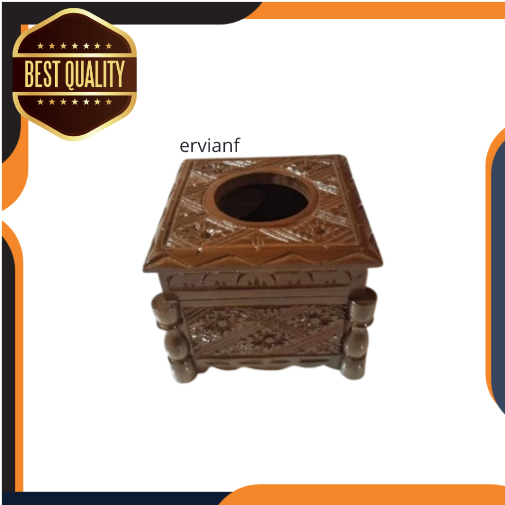 Danipersik123 - Kotak Tisu Kecil Kayu Jati Ukir / Tempat Tisu Gulung Asli Kayu Jati