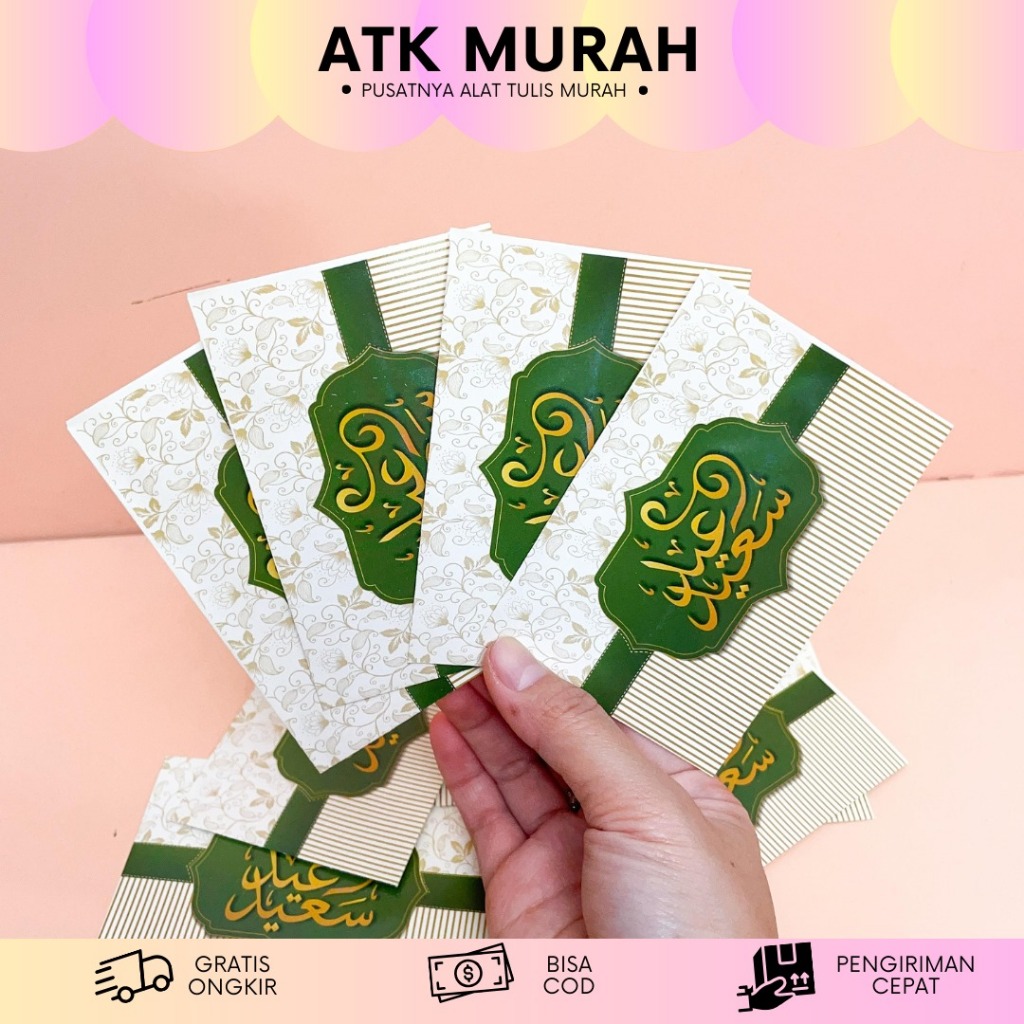

AMPLOP LEBARAN 1 SET 10 KECIL HIJAU UKURAN 7,3 CM X 10,5 CM MN-1153 RAMADAN LUCU IMUT KADO UNIK