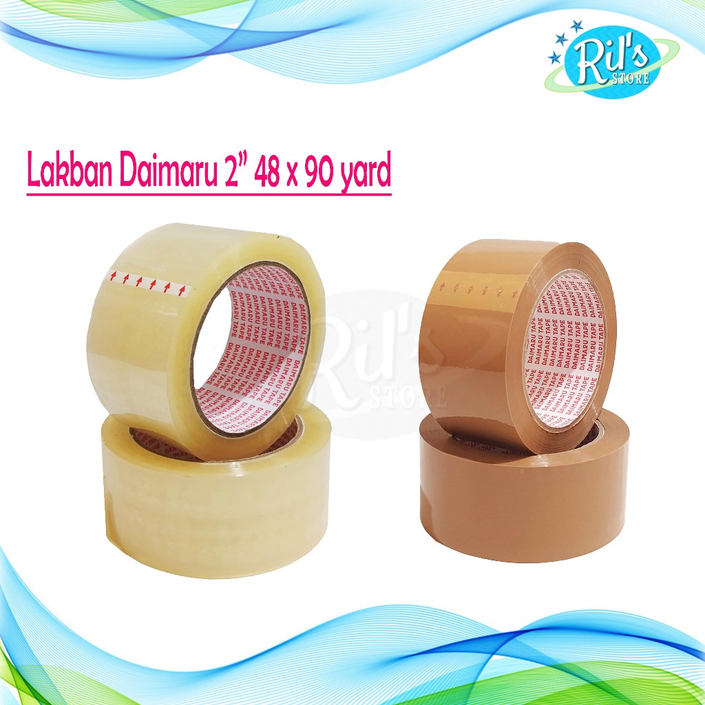 

Lakban Bening Lakban Coklat DAIMARU 48 mm x 90 yard ) / Opp Tape Bening / OPP Seal Bening - Coklat 2 Inch