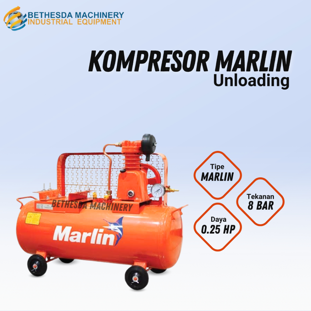 Mesin Kompresor 1/4 HP Marlin Unloading / Kompresor Kosongan 0.25 hp