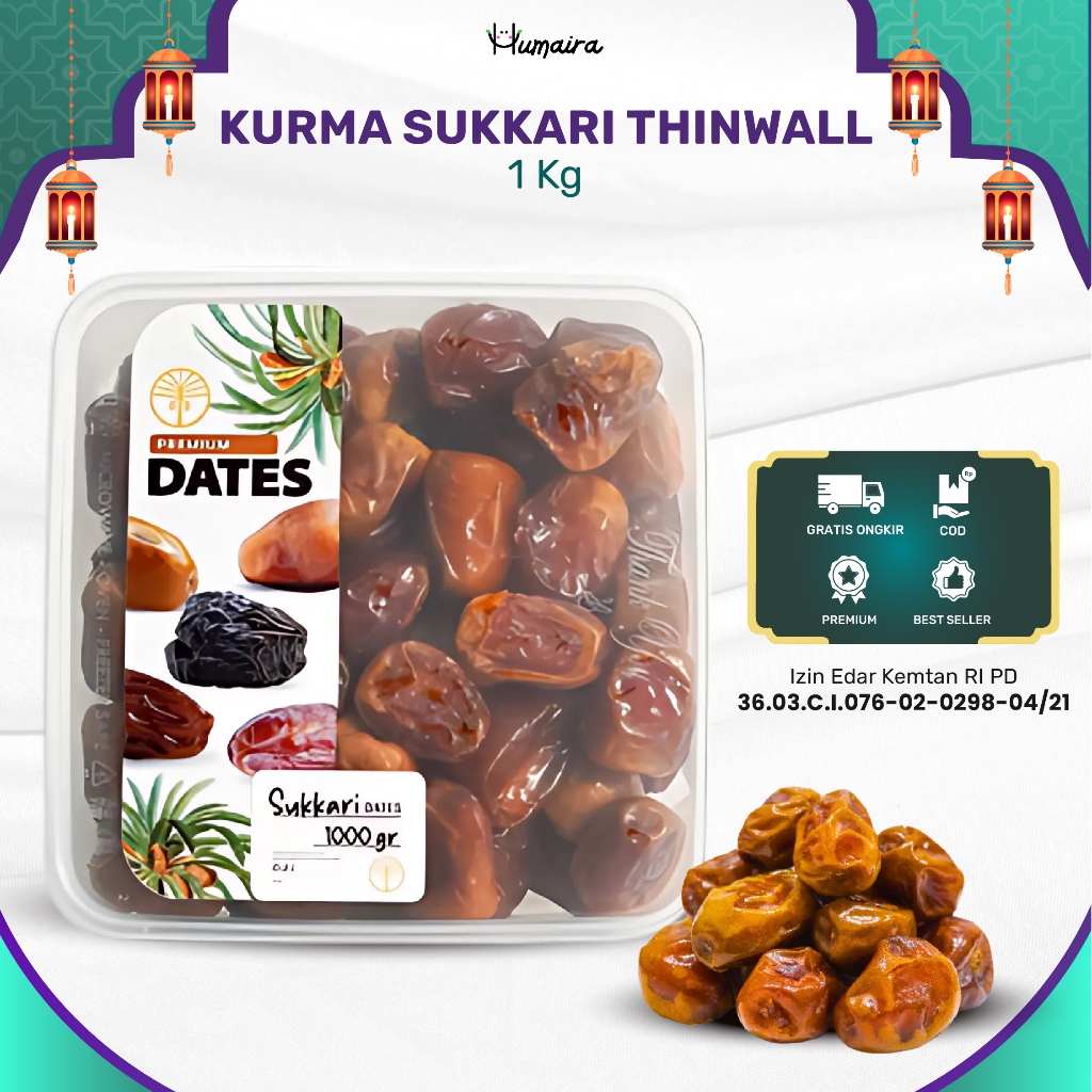 

Kurma Sukari 1 kg Kemasan Thinwall Quality Premium Dates