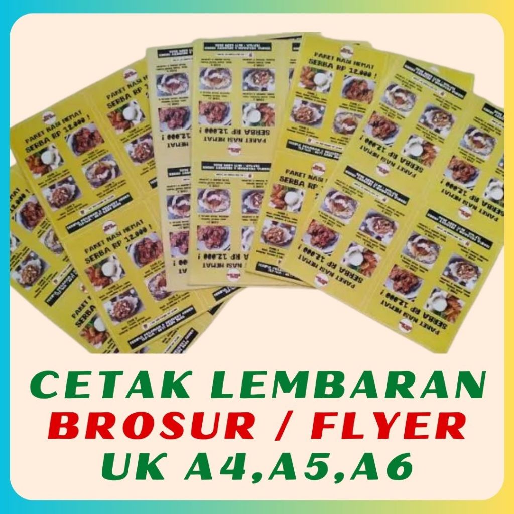 

Cetak Lembaran BROSUR / FLAYER / Bahan Art Paper 150gr A4,A5,A6