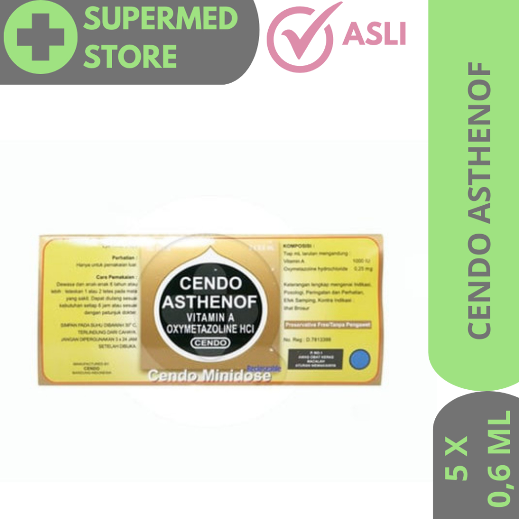 Cendo Asthenof Minidose 5 x 0,6 ml / Obat Tetes Mata Merah Minidose