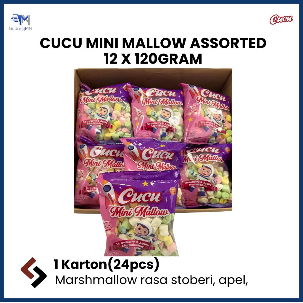 

[PAKET GROSIR 1 KARTON] CUCU MINI MALLOW ASSORTED