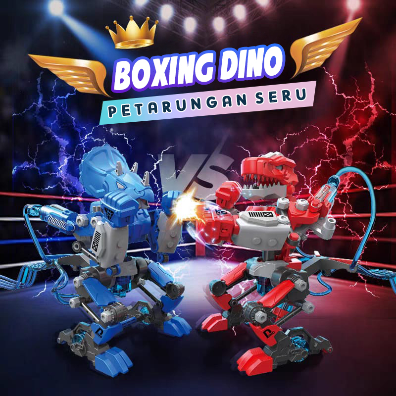 [COD] Mainan HYDRAULIC BOXING DINO 2in1 Mainan Rakitan 2 Robot Dino Boxing DIY