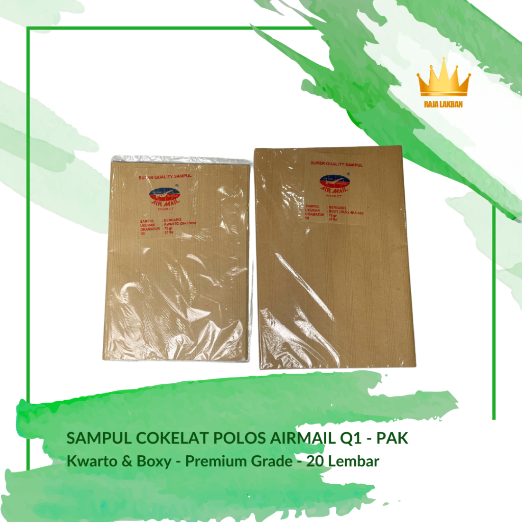 

Sampul buku polos coklat Airmail/ Kuarto/ Boxy - Pak