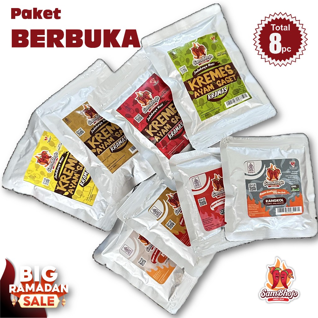 

SamBhojo Paket Sambal Berbuka 4pc Sambal dan 4pc Kremes Ayam