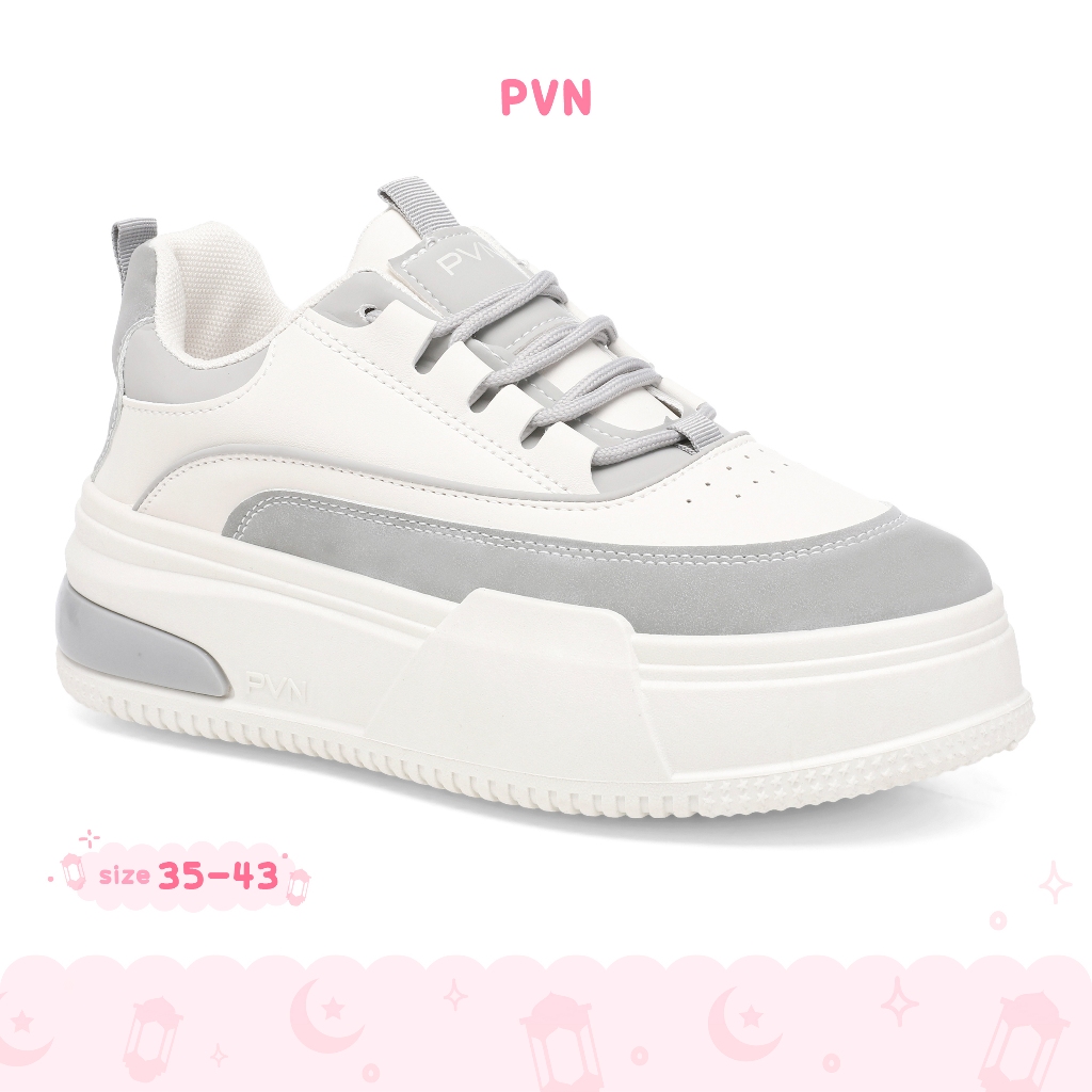 PVN Jeno Sepatu Sneakers Wanita Shoes Grey 438