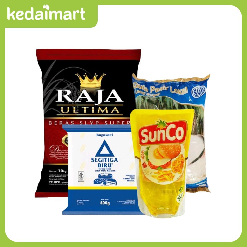

Sembako Spesial K (Beras, Gula, Minyak Goreng, Tepung Terigu)
