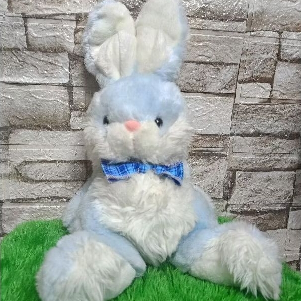 Boneka pl blue rabbit, kelinci biru, lucu, lembut, like new, bersihh