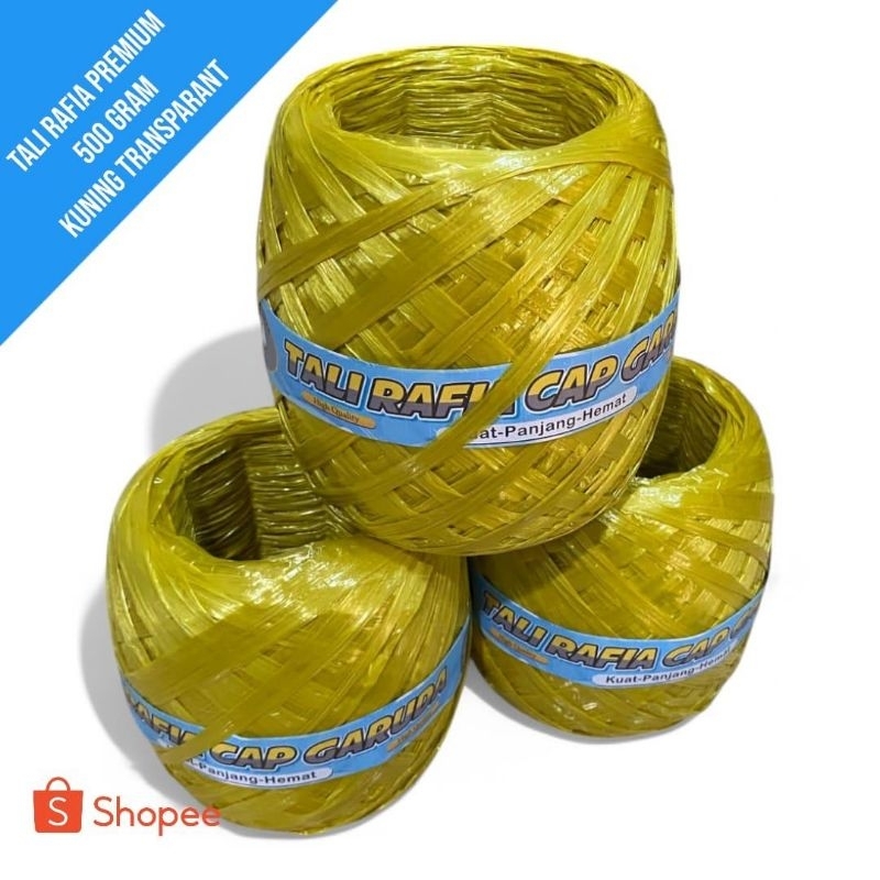 

tali rafia premium kuning 500grm