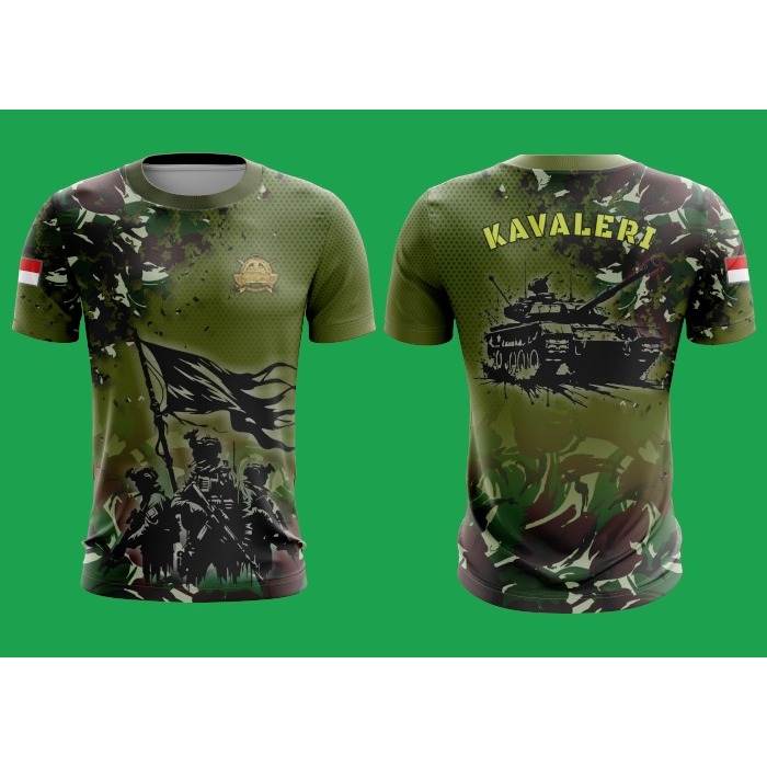 KAOS JERSEY KAVALERI HIJAU DAN LORENG TERBARU BAHAN ADEM