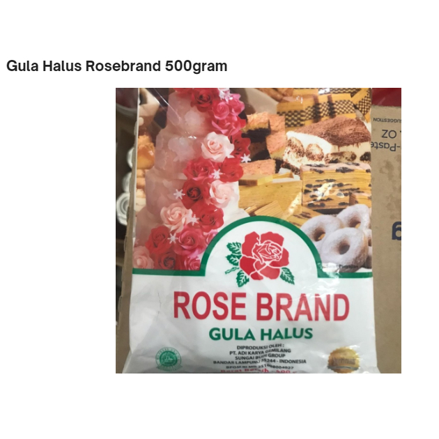 

Gula Halus Rosebrand 500gram