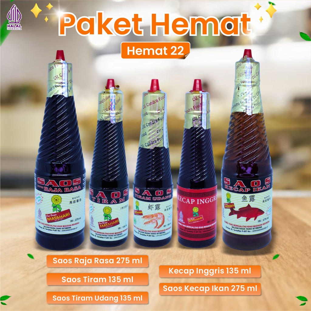 

SAOS BUMBU - SAUCE MAKANAN - KECAP - SEASONING - HEMAT 22