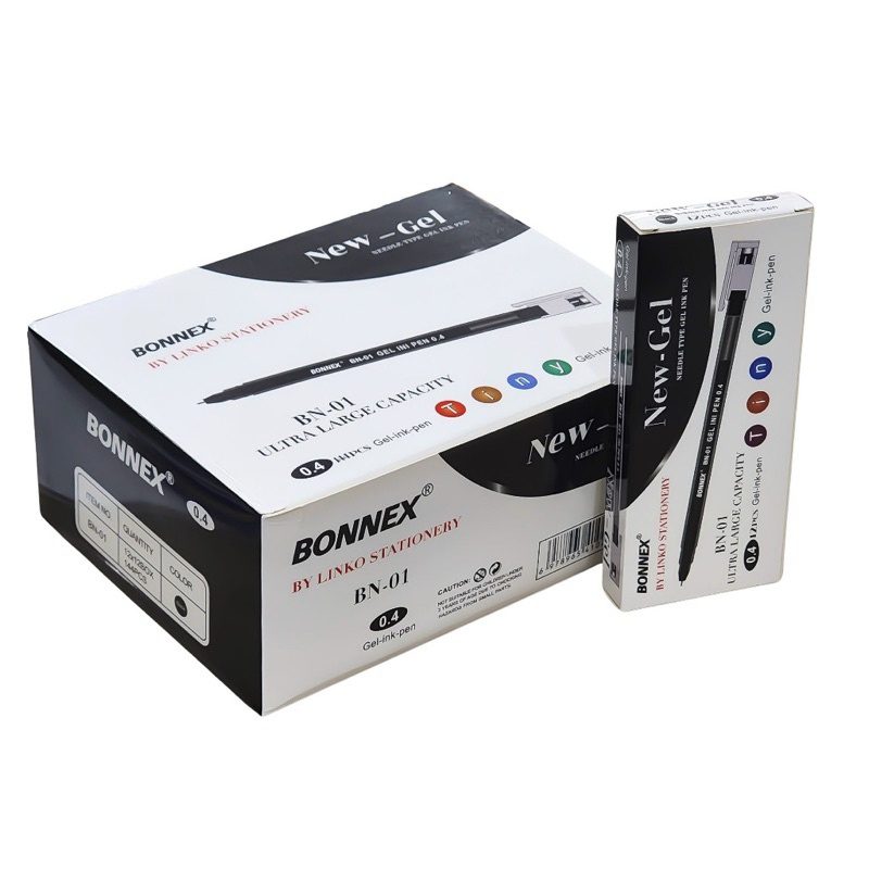 

(1 pack ) PROMO Gel pen BONNEX zuixua new jell linko isi 12 pcs / pulpen new jell 0,4mm