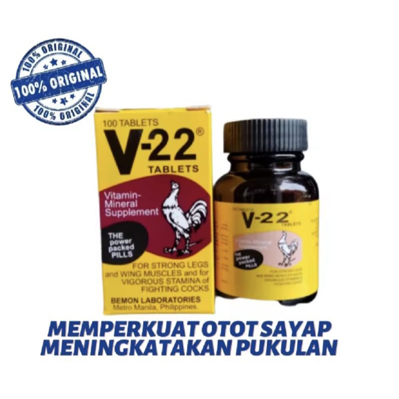 V-22 Bemon super vitamin ayam original penguat stamina kaki sayap