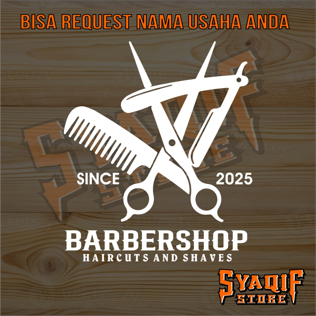 STIKER KACA & DINDING BARBERSHOP PANGKAS RAMBUT POTONG RAMBUT
