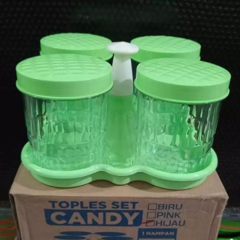Toples Candy set 4toples+nampan toples tabitha