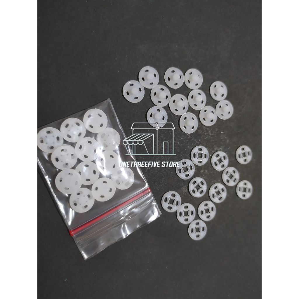 Kancing Cetet - Kancing Jepret kecil plastik (1 lusin)