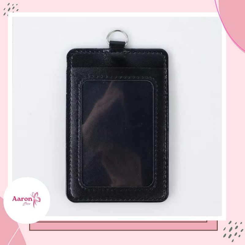 

Tempat Id Card Holder Kulit + Tali bahan Kulit 2 Kartu Tempat Id Card Holder Leather