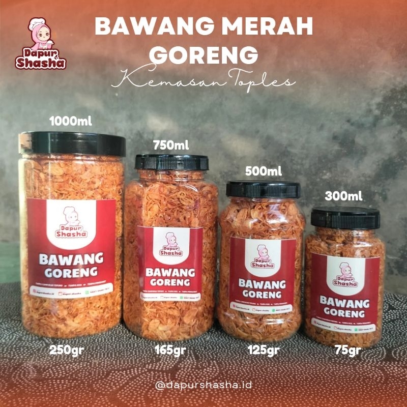

(DAPUR SHASHA) Bawang Merah Goreng Premium Kemasan Toples / Asli 100% Bawang Goreng Tanpa Tepung
