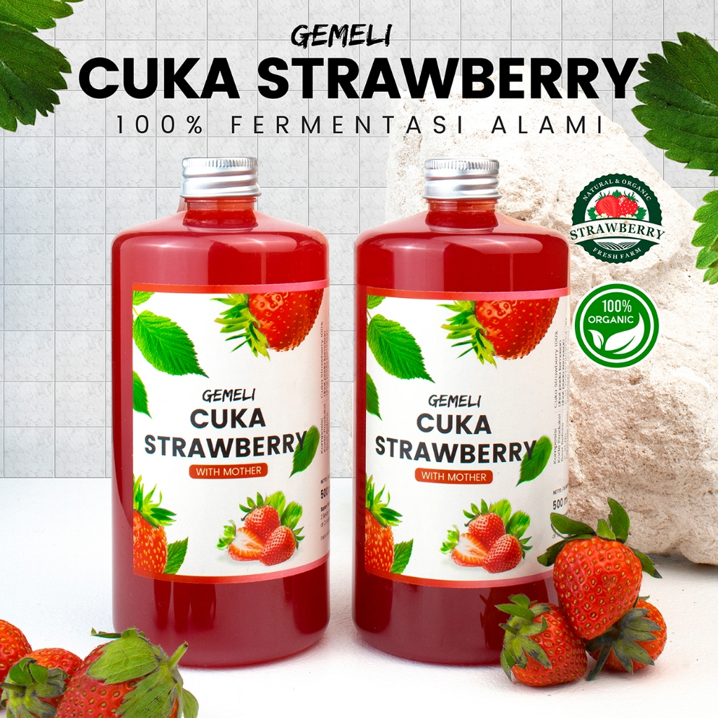

Gemeli Cuka Strawberry Original 500ml With Mother