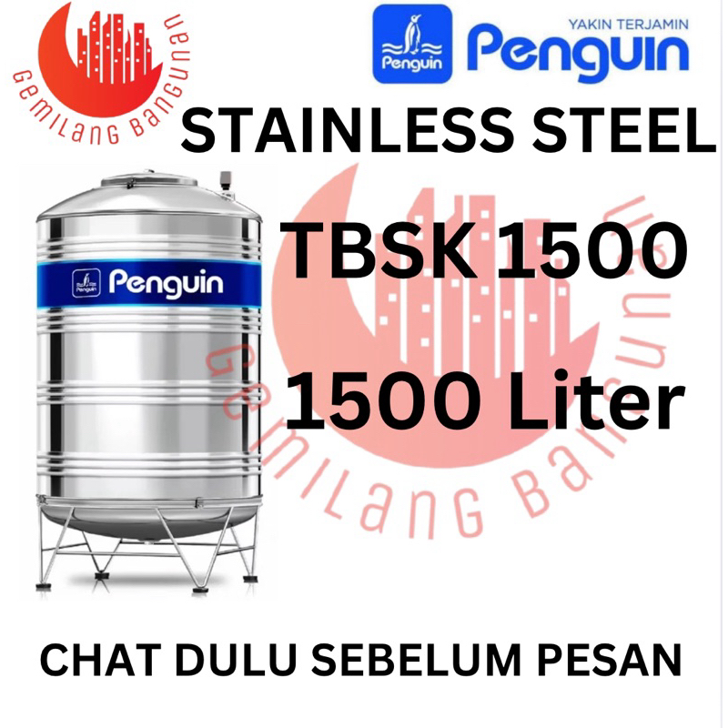 Tangki Air Penguin / Toren Air Penguin TBSK 1500 ( 1500 Liter )- STAINLESS STEEL TANK