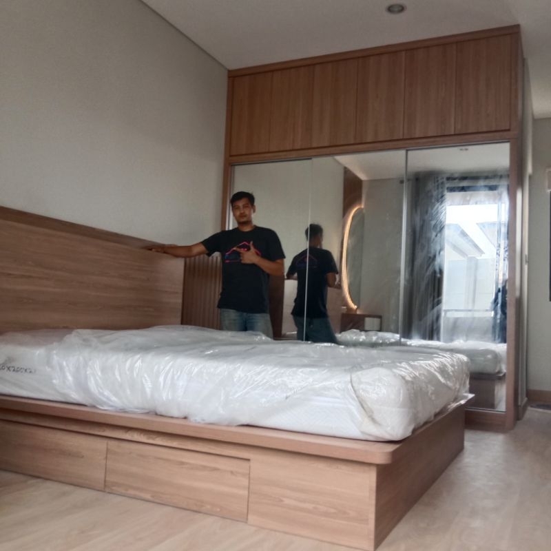 Custom Lemari Pakaian, Wardrobe, Walk-in closet HPL t 18mm | Berkualitas, Anti Rayap & Jamur