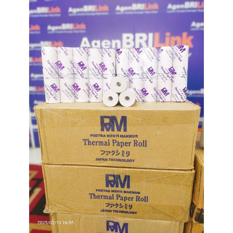 

30 roll kertas thermal EDC Logo BRI ukuran 58x30 mm