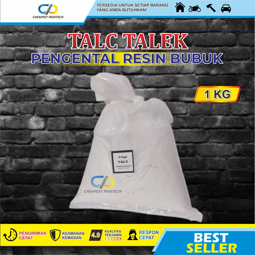 

Talc Talek Pengental Resin Bubuk 1 kg ; 500 cc Talk Bedak Putih Recin