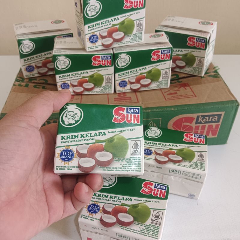 

Santan Kelapa Siap Pakai Merek Sun Kara Kotak Ukuran 200 ml