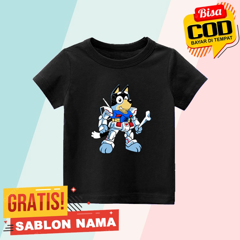 Kaos Anak Bluey Gundam / Baju Anak Laki Laki & Perempuan Bluey Gundam
