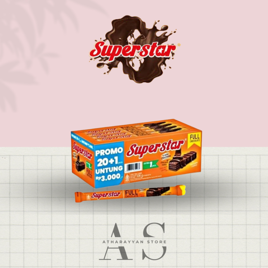 

SUPERSTAR WAFER FULL CHOCOLATE 1 PACK ISI 20 + 1 PCS BY ATHARAYYAN STORE