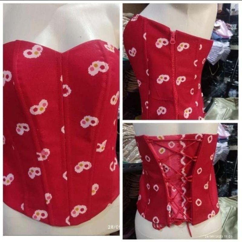 Longtorso/Kamisol batik jumputan/Bustier motif batik jumputan