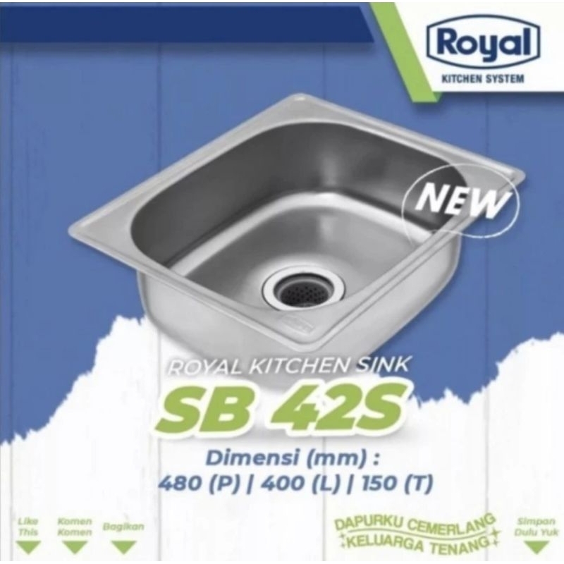Kitchen Sink Royal SB 42 S / Bak Cuci Piring Royal SB42S / Sink Wastafel ROYAL SB 42 S