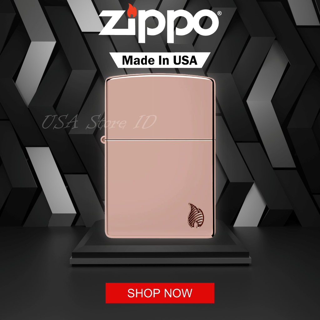 Korek Zippo Armor® High Polish Rose Gold Flame Design 46401 Original Made In USA