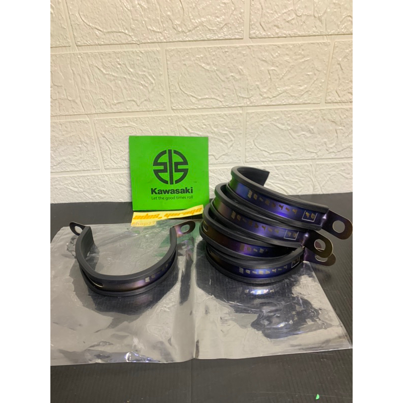 Termurah Klem Breket Asli Titanium Silenser Knalpot Racing Ninja Rr Ss R Bahan Titanium Original