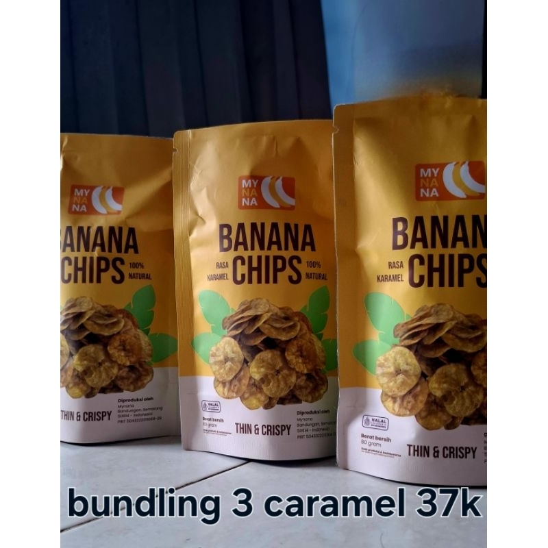 

bundling 3pcs keripik pisang caramel