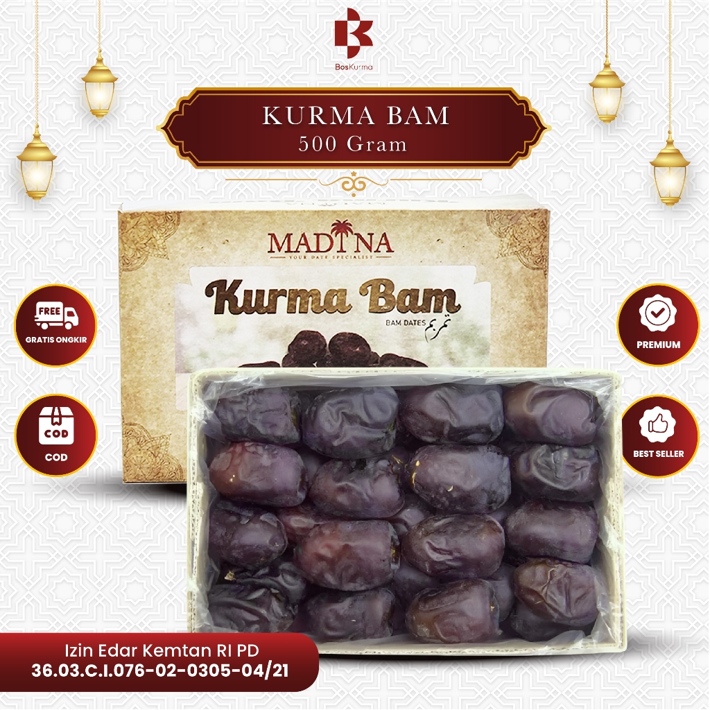 

Kurma Bam Madina 500 gr Kurma Anggur JUMBO