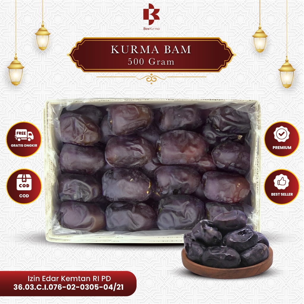 

Kurma Bam Anggur 500 gr Legit JUMBO Premium Dates