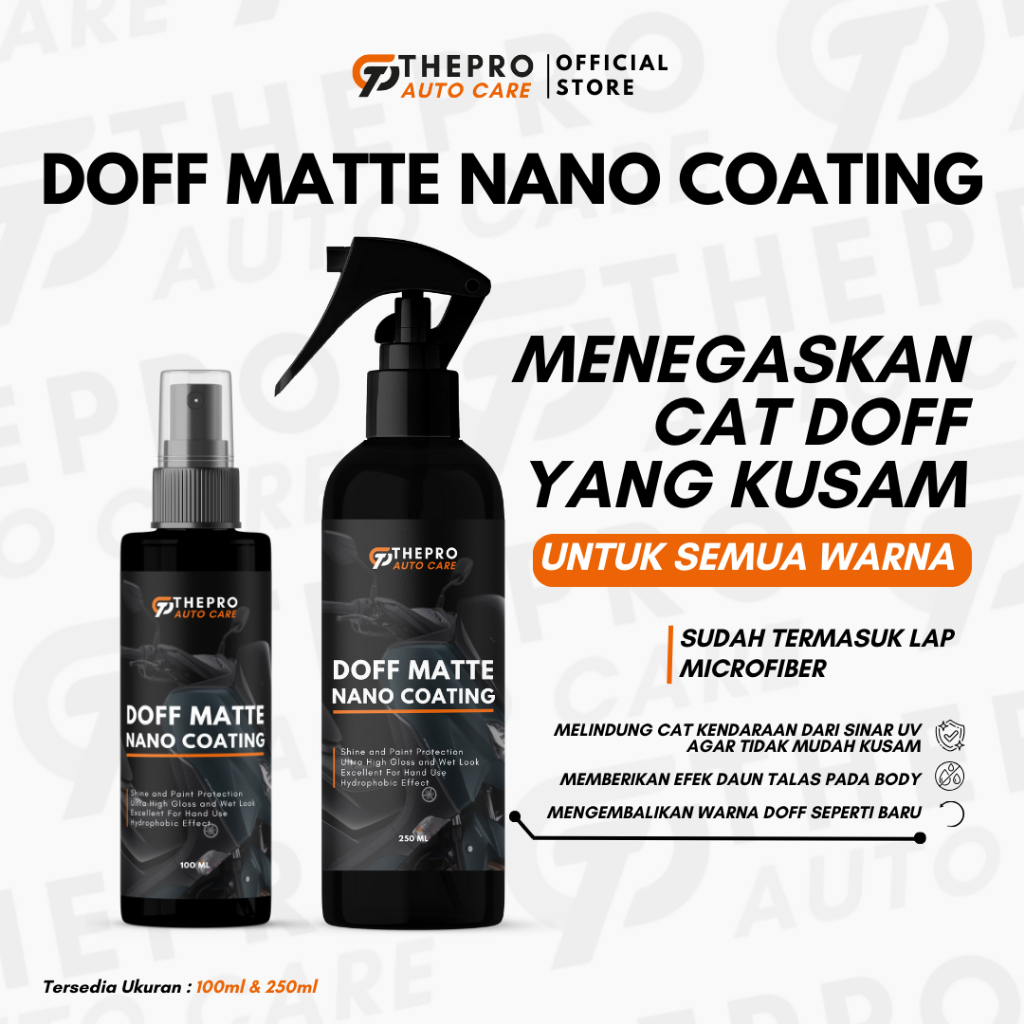 Pengkilap Body Motor Doff / Perawatan Cat Doff / Coating Cat Doff / Pelindung Perawatan Doff/Matte P