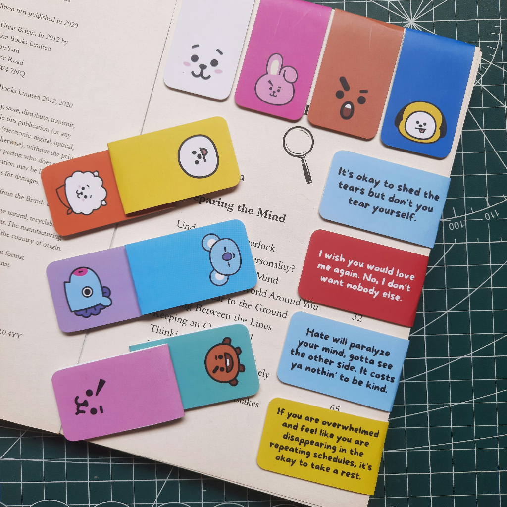 

Magnetik Bookmark / Pembatas Buku Magnetik BTS BT21 Versi